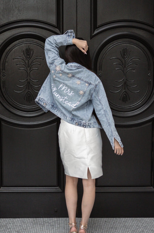 Star Struck Denim Jacket for Bride