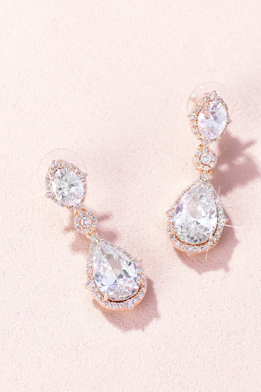 Louise CZ Drop Earrings E018
