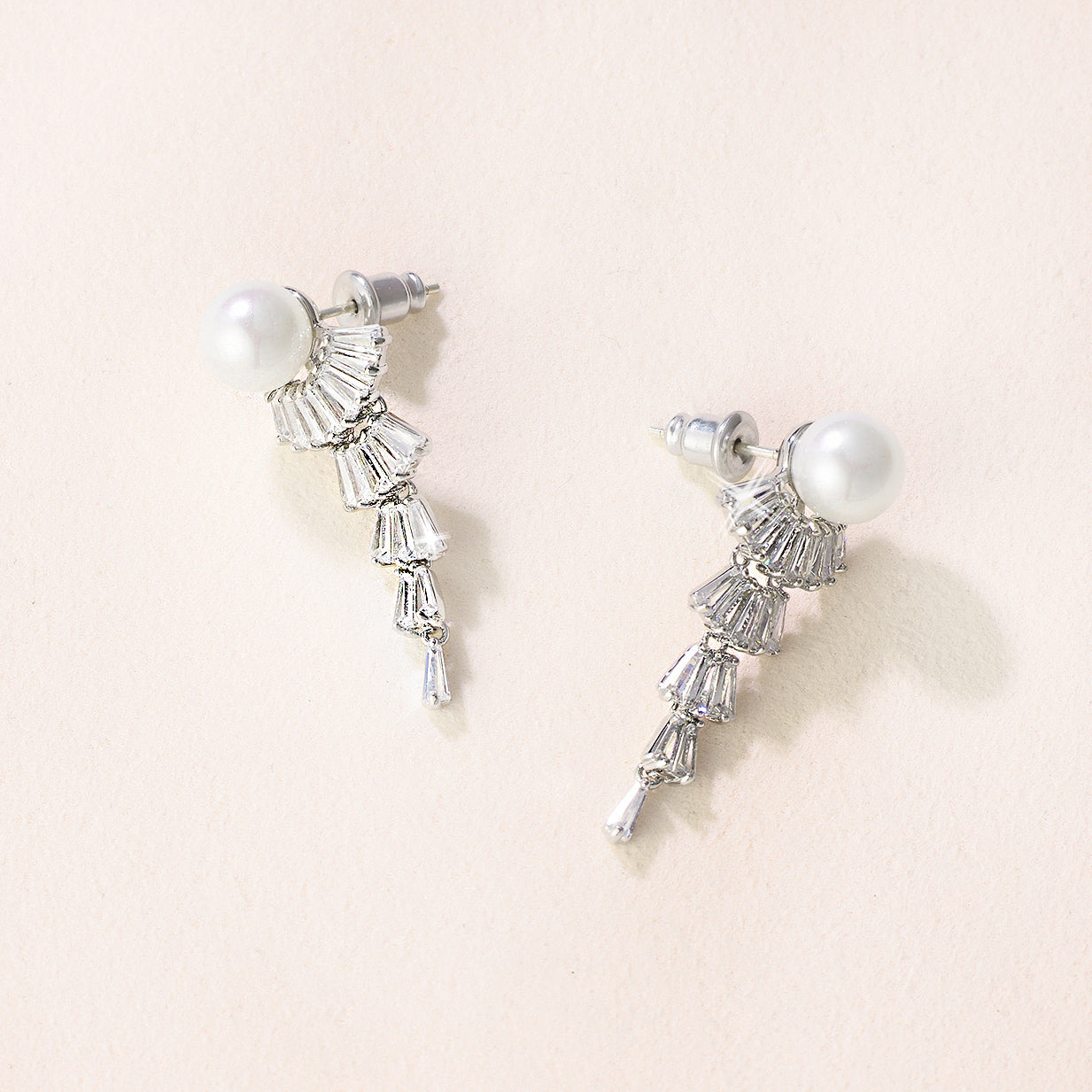 Chloe Pearl and CZ Earrings E034