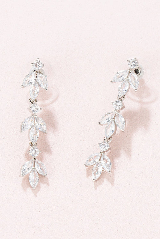 Flora CZ drop earrings E001
