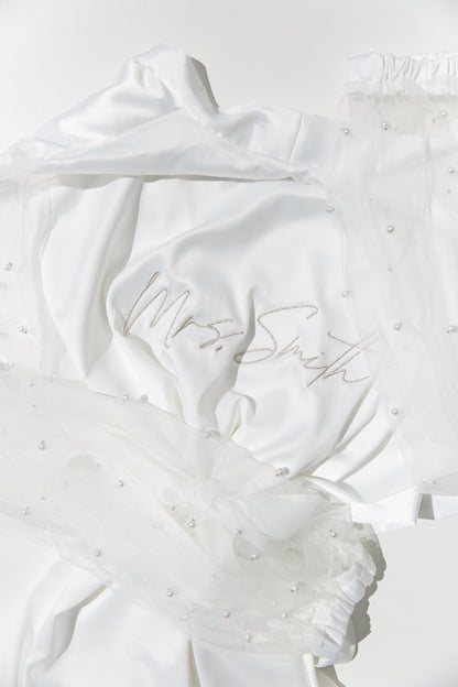 Feather Sleeve Bridal Robe