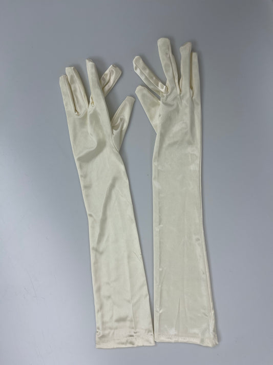 Ivory Satin Gloves W104