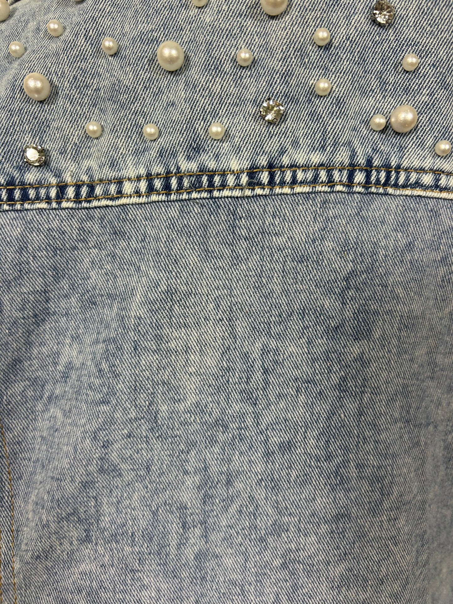 Pearl and Rhinestone Jacket Classic Blue