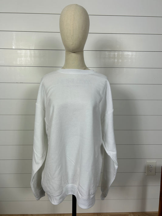 Plain large white sweatshirt