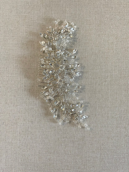 Silver hair comb, 7 inches wide