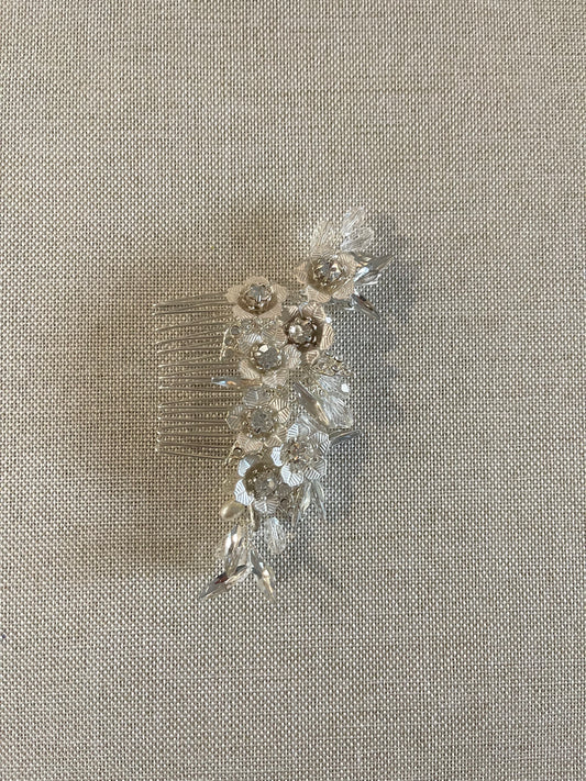 Silver hair comb, 4 inches