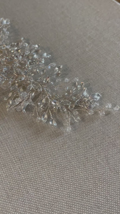 Silver hair comb, 7 inches wide