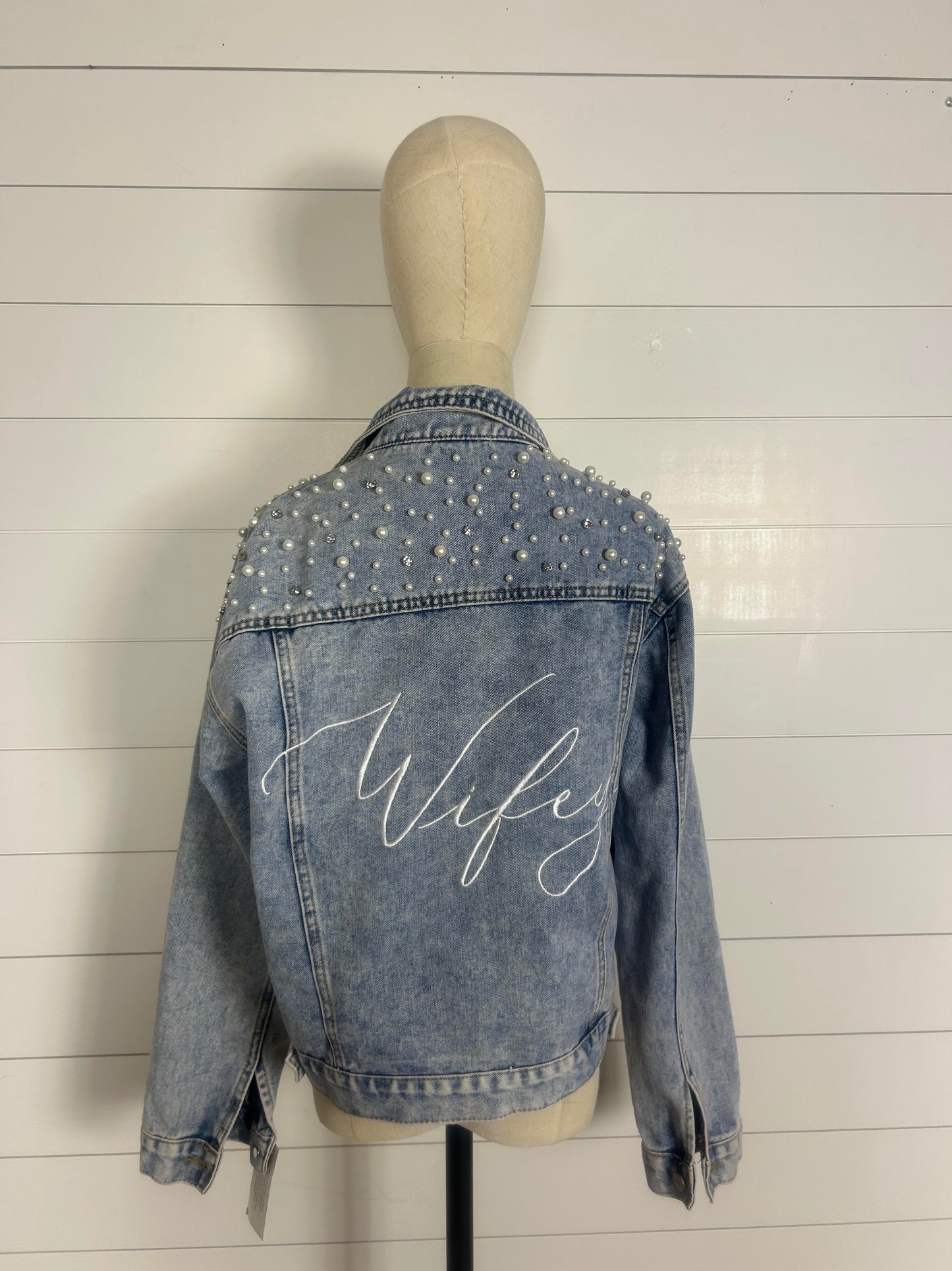 Pearl and Rhinestone Denim Jacket