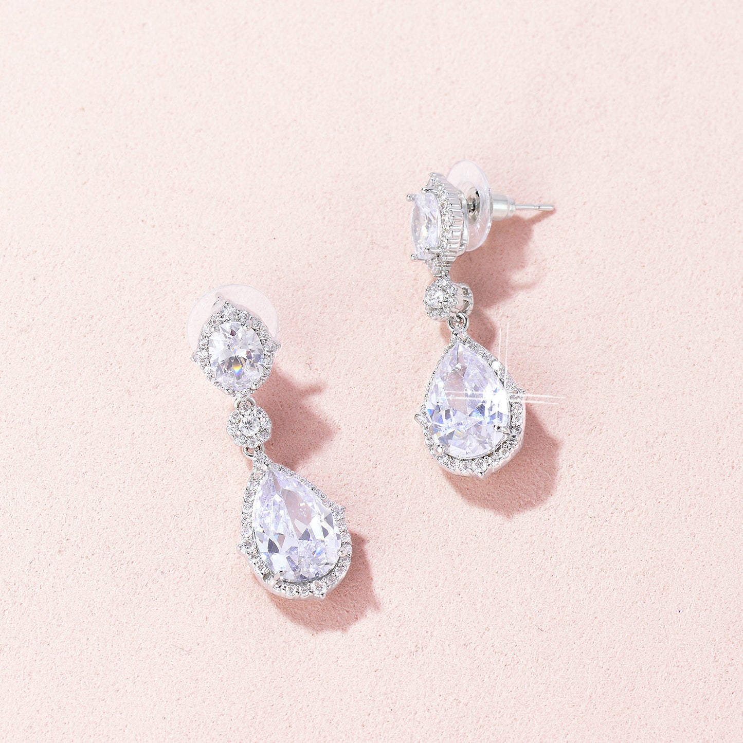 Louise CZ Drop Earrings E018