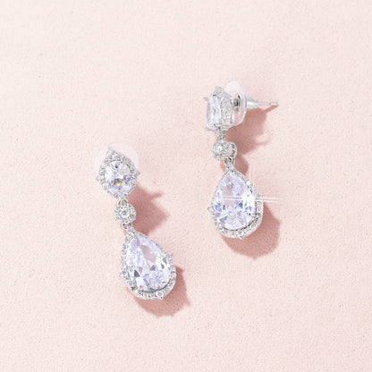 Louise CZ Drop Earrings E018