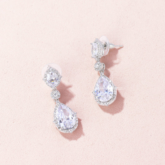 Louise CZ Drop Earrings E018