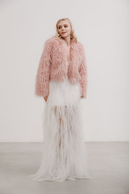 Aspen Pink Faux Fur Jacket