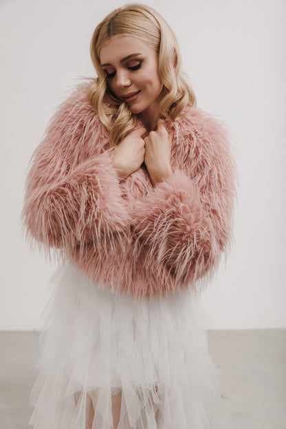 Aspen Pink Faux Fur Jacket