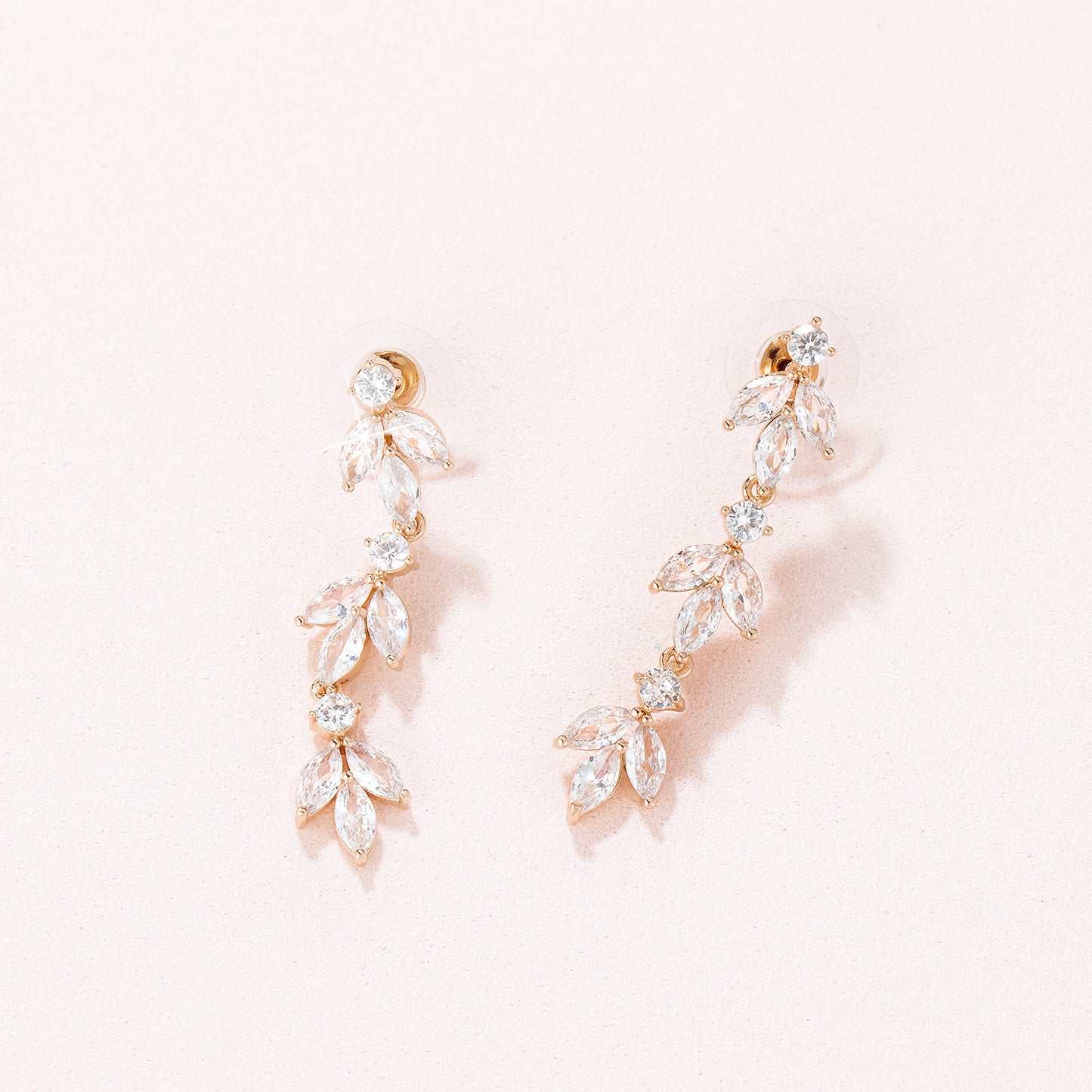 Flora CZ drop earrings E001