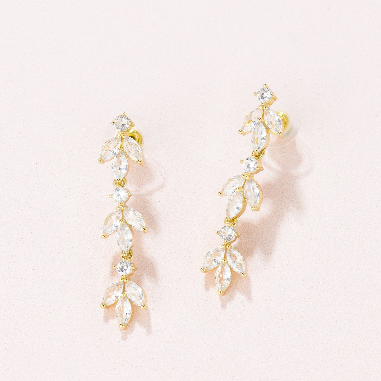 Flora CZ drop earrings E001