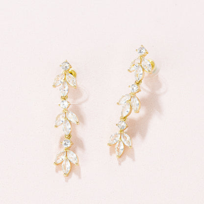 Flora CZ drop earrings E001