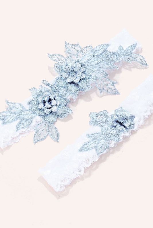 Astrid Floral Lace Garter Set D27