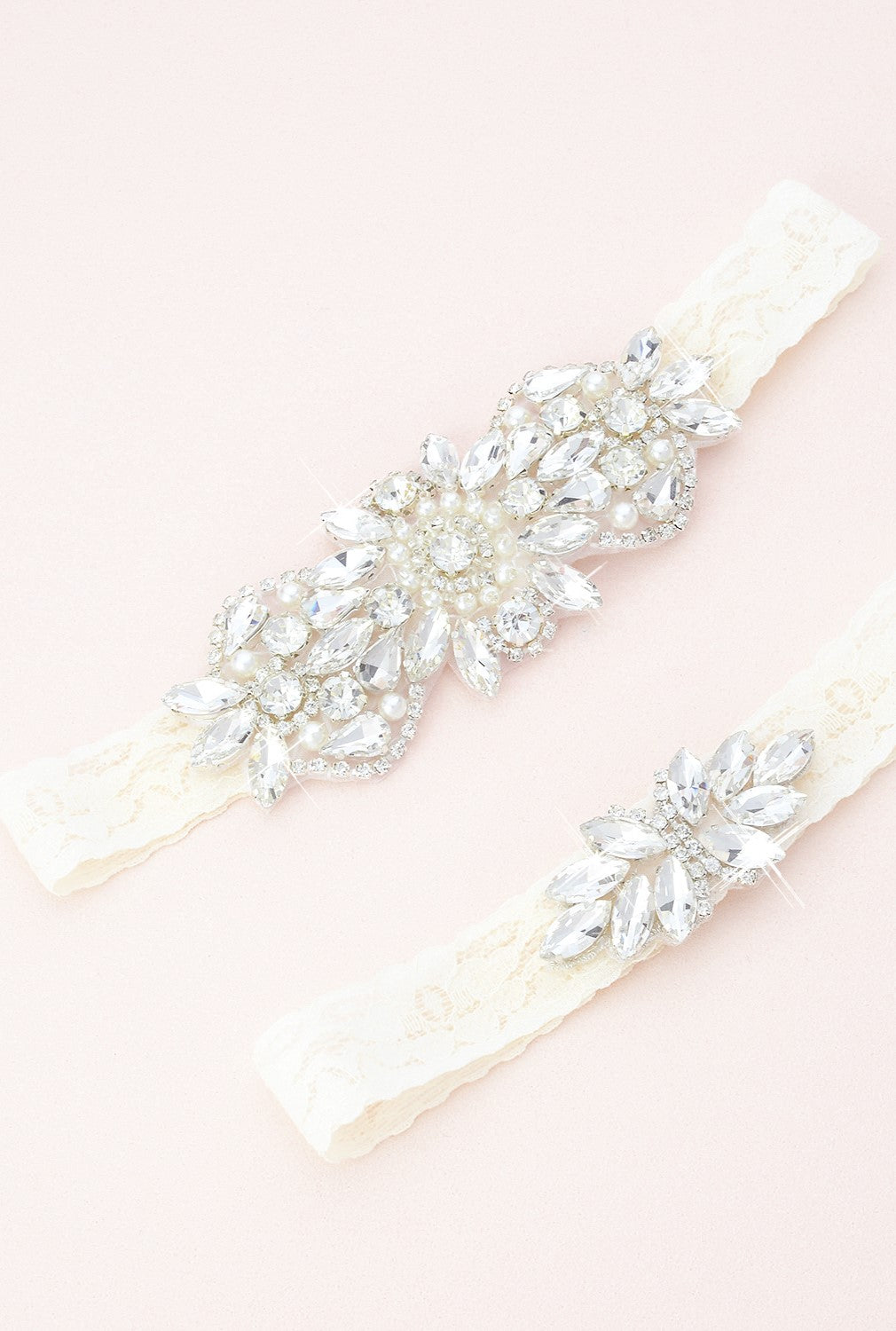 Maeve/Iris Crystal and Lace Garter Set C26S-C21S