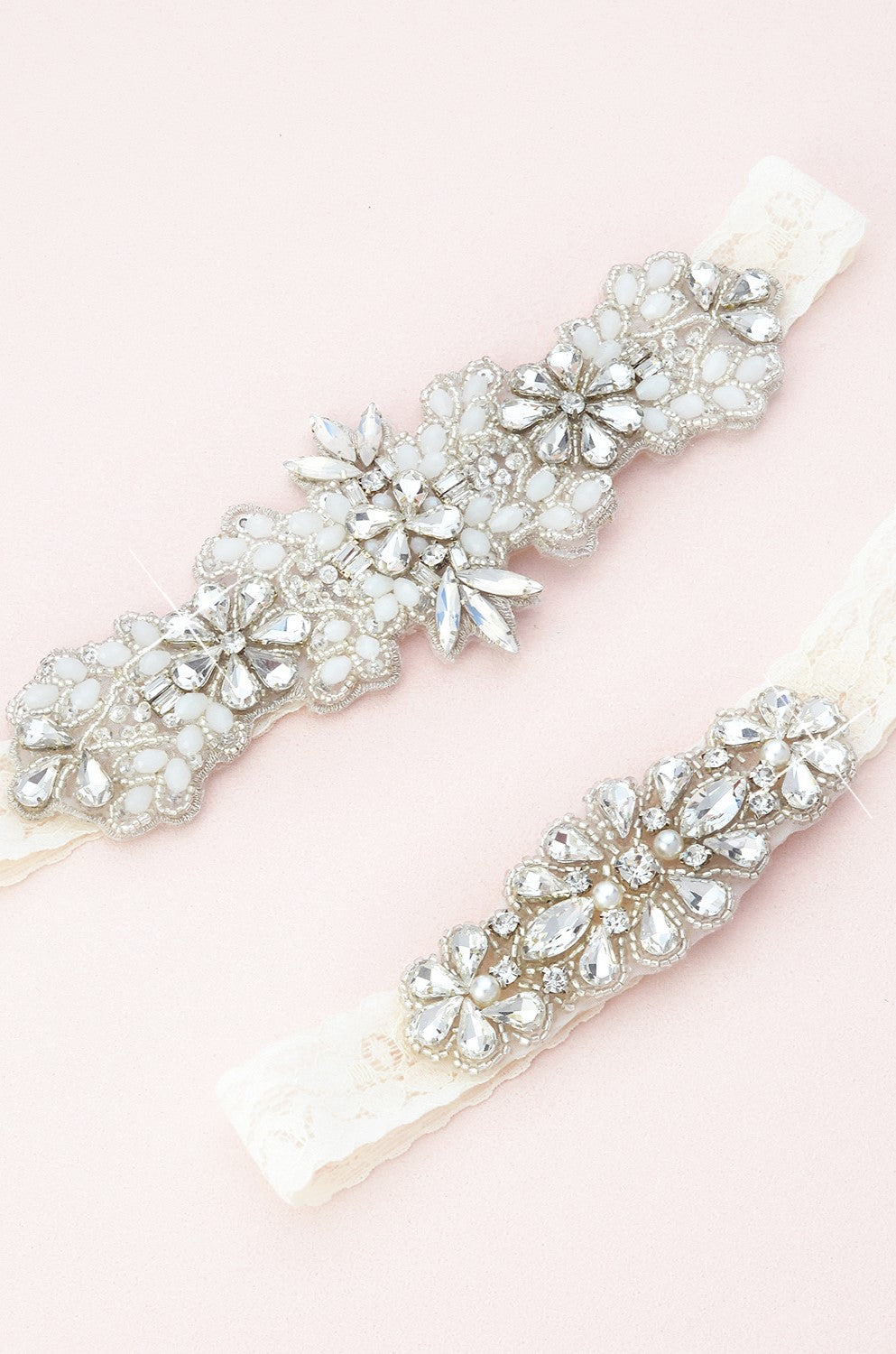 Farren Crystal and Lace Garter Set C79S-C57S