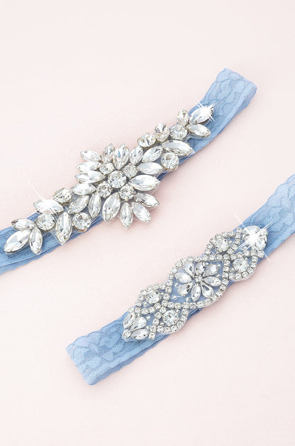 Wren Crystal and Lace Garter C41-C02S