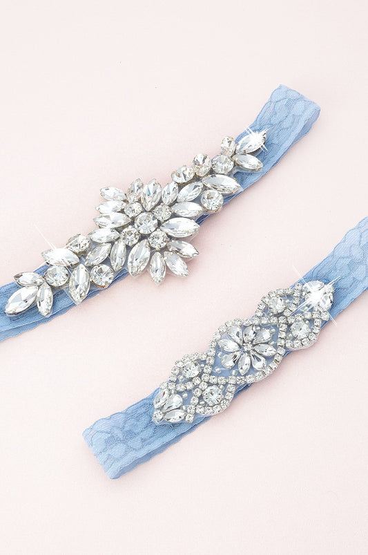 Wren Crystal and Lace Garter C41-C02S