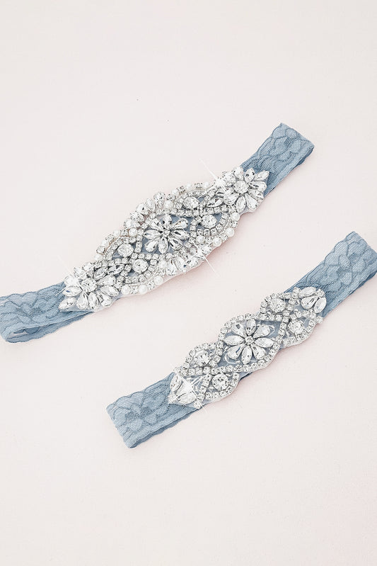 Adelaide/Luna Crystal and Lace Garter Set C01S-C02S
