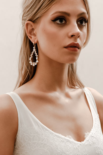 Ella Wired Pearl Earrings - E075 (DISCONTINUED)