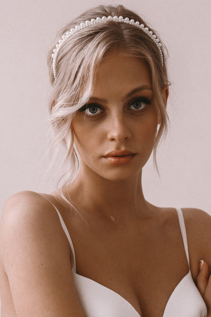 Mila Skinny Pearl Headband - HB009