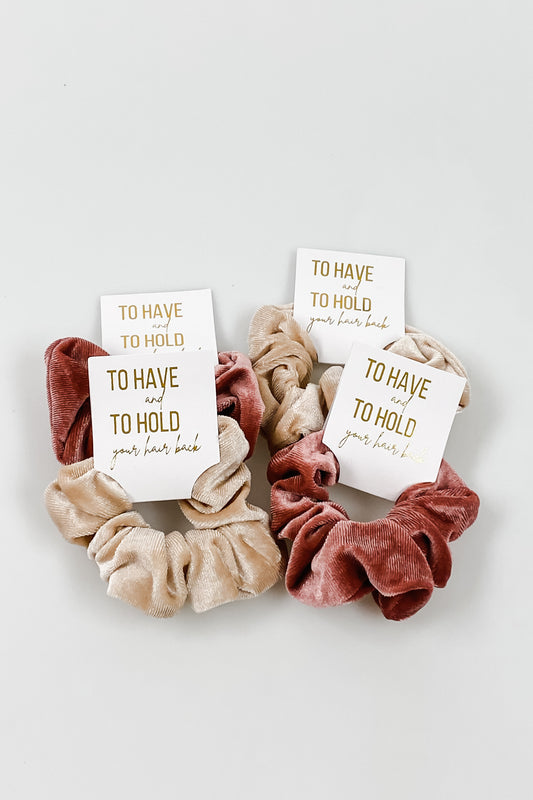 Pack of 5 - Hair Scrunchies - To Have and To Hold