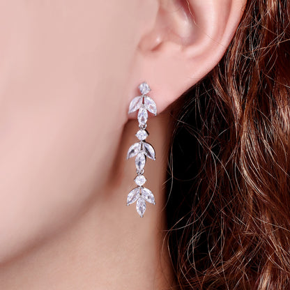 Flora CZ drop earrings E001