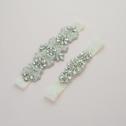 Farren Crystal and Lace Garter Set C79S-C57S