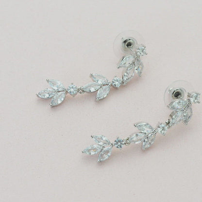 Flora CZ drop earrings E001