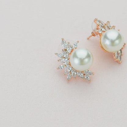 Winter Pearl CZ Earrings E012