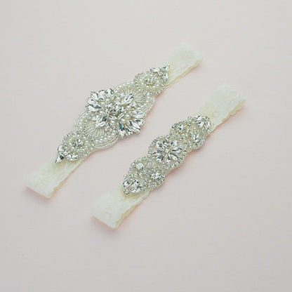 Lara Crystal and Lace Garter Set C04S-C02S